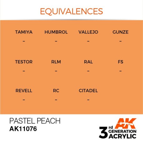 Acrílicos de 3rd Generación, PASTEL PEACH– PASTEL. Bote 17 ml. Marca Ak-Interactive. Ref: Ak11076.