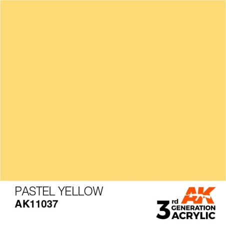 Acrílicos de 3rd Generación, PASTEL YELLOW– PASTEL. Bote 17 ml. Marca Ak-Interactive. Ref: Ak11037.
