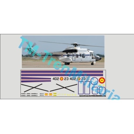 Calcas Eurocopter AS332 "402-23", superpuma Fuerza Aérea española Ala 48. Escala 1:48. Marca Trenmilitaria. Ref: 000_5606.