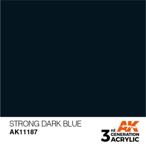 Acrílicos de 3rd Generación, STRONG DARK BLUE– STANDARD. Bote 17 ml. Marca Ak-Interactive. Ref: Ak11187.