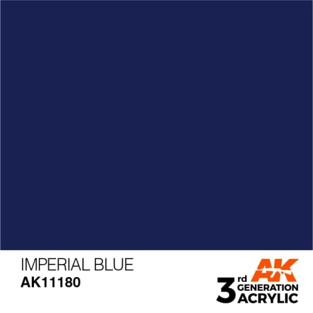 Acrílicos de 3rd Generación,IMPERIAL BLUE– STANDARD. Bote 17 ml. Marca Ak-Interactive. Ref: Ak11180.