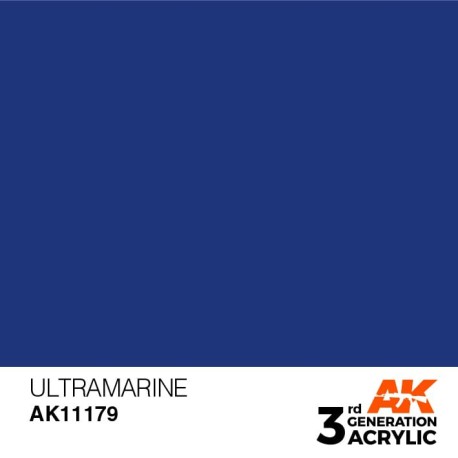 Acrílicos de 3rd Generación,ULTRAMARINE – STANDARD. Bote 17 ml. Marca Ak-Interactive. Ref: Ak11179.