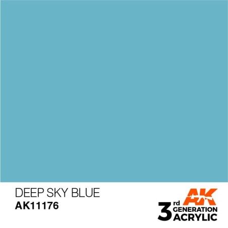 Acrílicos de 3rd Generación,DEEP SKY BLUE– STANDARD. Bote 17 ml. Marca Ak-Interactive. Ref: Ak11176.
