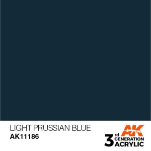 Acrílicos de 3rd Generación, LIGHT PRUSSIAN BLUE – STANDARD. Bote 17 ml. Marca Ak-Interactive. Ref: Ak11186.