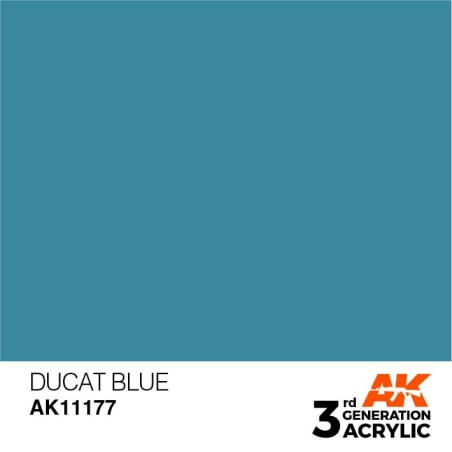 Acrílicos de 3rd Generación, DUCAT BLUE – STANDARD. Bote 17 ml. Marca Ak-Interactive. Ref: Ak11177.