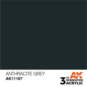 Acrílicos de 3rd Generación, ANTHRACITE GREY – STANDARD. Bote 17 ml. Marca Ak-Interactive. Ref: Ak11167.