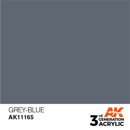 Acrílicos de 3rd Generación,  GREY-BLUE – STANDARD. Bote 17 ml. Marca Ak-Interactive. Ref: Ak11165.