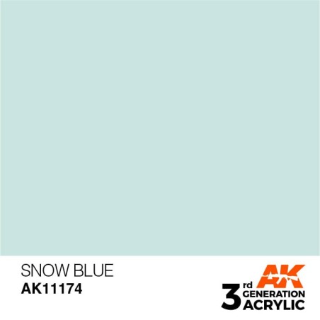 Acrílicos de 3rd Generación,  SNOW BLUE – STANDARD. Bote 17 ml. Marca Ak-Interactive. Ref: Ak11174.