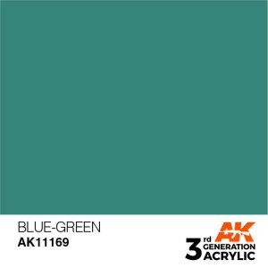 Acrílicos de 3rd Generación,  BLUE GREEN – STANDARD. Bote 17 ml. Marca Ak-Interactive. Ref: Ak11169.