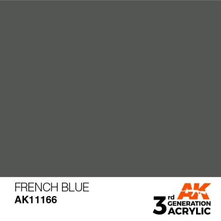 Acrílicos de 3rd Generación,  FRENCH BLUE – STANDARD. Bote 17 ml. Marca Ak-Interactive. Ref: Ak11166.