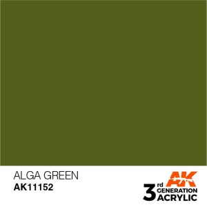 Acrílicos de 3rd Generación,   ALGA GREEN – STANDARD. Bote 17 ml. Marca Ak-Interactive. Ref: Ak11152.
