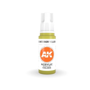 Acrílicos de 3rd Generación,  INTERIOR YELLOW GREEN – STANDARD. Bote 17 ml. Marca Ak-Interactive. Ref: Ak11138. 2