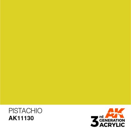 Acrílicos de 3rd Generación,  PISTACHIO– STANDARD. Bote 17 ml. Marca Ak-Interactive. Ref: Ak11130.