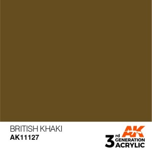 Acrílicos de 3rd Generación,  BRITISH KHAKI – STANDARD. Bote 17 ml. Marca Ak-Interactive. Ref: Ak11127.