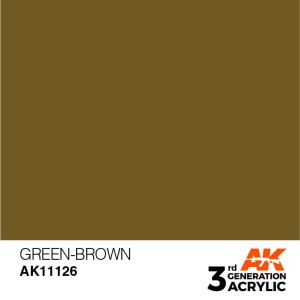 Acrílicos de 3rd Generación,  GREEN - BROWN – STANDARD. Bote 17 ml. Marca Ak-Interactive. Ref: Ak11126.