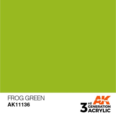 Acrílicos de 3rd Generación, FROG GREEN– STANDARD. Bote 17 ml. Marca Ak-Interactive. Ref: Ak11136.