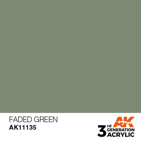 Acrílicos de 3rd Generación, FADED GREEN – STANDARD. Bote 17 ml. Marca Ak-Interactive. Ref: Ak11135.