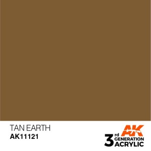Acrílicos de 3rd Generación, TAN EARTH – STANDARD. Bote 17 ml. Marca Ak-Interactive. Ref: Ak11121.