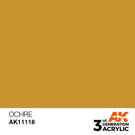 Acrílicos de 3rd Generación, OCHRE– STANDARD. Bote 17 ml. Marca Ak-Interactive. Ref: Ak11118.