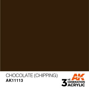 Acrílicos de 3rd Generación, CHOCOLATE (CHIPPING) – STANDARD. Bote 17 ml. Marca Ak-Interactive. Ref: Ak11113.
