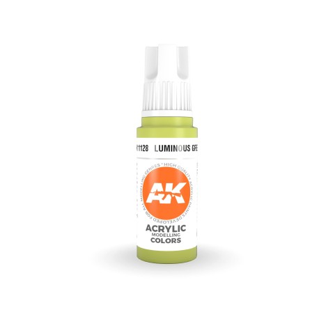 Acrílicos de 3rd Generación,  LUMINOUS GREEN– STANDARD. Bote 17 ml. Marca Ak-Interactive. Ref: Ak11128.