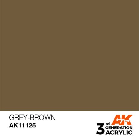 Acrílicos de 3rd Generación,  GREY-BROWN– STANDARD. Bote 17 ml. Marca Ak-Interactive. Ref: Ak11125.