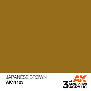 Acrílicos de 3rd Generación,   JAPANESE BROWN– STANDARD. Bote 17 ml. Marca Ak-Interactive. Ref: Ak11123.