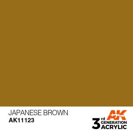 Acrílicos de 3rd Generación,   JAPANESE BROWN– STANDARD. Bote 17 ml. Marca Ak-Interactive. Ref: Ak11123.