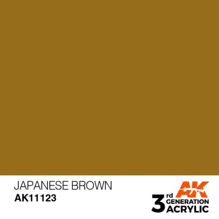 Acrílicos de 3rd Generación,   JAPANESE BROWN– STANDARD. Bote 17 ml. Marca Ak-Interactive. Ref: Ak11123.