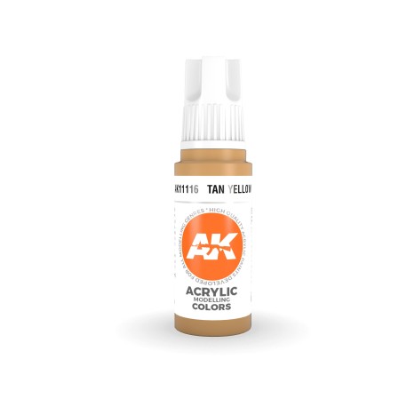 Acrílicos de 3rd Generación,   TAN YELLOW  – STANDARD. Bote 17 ml. Marca Ak-Interactive. Ref: Ak11116.