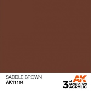 Acrílicos de 3rd Generación,   SADDLE BROWN  – STANDARD. Bote 17 ml. Marca Ak-Interactive. Ref: Ak11104.