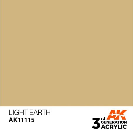 Acrílicos de 3rd Generación,   LIGHT EARHT  – STANDARD. Bote 17 ml. Marca Ak-Interactive. Ref: Ak11115.