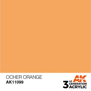 Acrílicos de 3rd Generación,   OCHER ORANGE – STANDARD. Bote 17 ml. Marca Ak-Interactive. Ref: Ak11099.