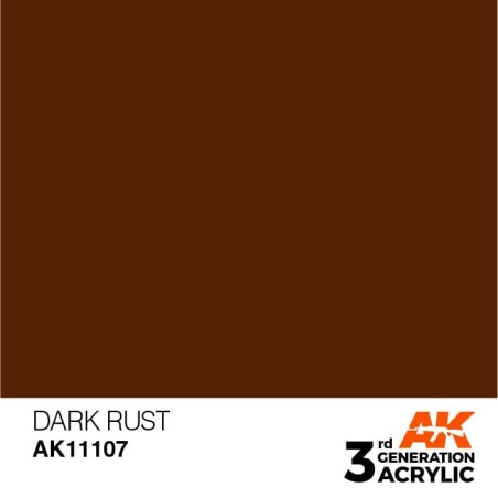 Acrílicos de 3rd General, DARK RUST– STANDARD. Bote 17 ml. Marca Ak-Interactive. Ref: Ak11107.