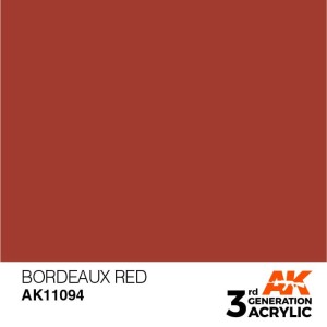 Acrílicos de 3rd General, BORDEAUX RED– STANDARD. Bote 17 ml. Marca Ak-Interactive. Ref: Ak11094.