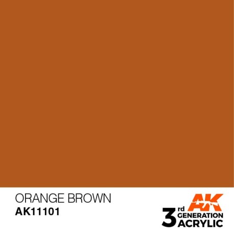 Acrílicos de 3rd General, ORANGE BROWN – STANDARD. Bote 17 ml. Marca Ak-Interactive. Ref: Ak11101.