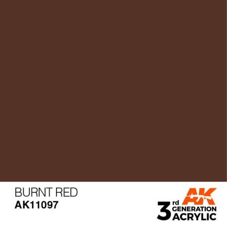 Acrílicos de 3rd General, BURNT RED – STANDARD. Bote 17 ml. Marca Ak-Interactive. Ref: Ak11097.