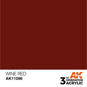 Acrílicos de 3rd General, WINE RED – STANDARD. Bote 17 ml. Marca Ak-Interactive. Ref: Ak11096.