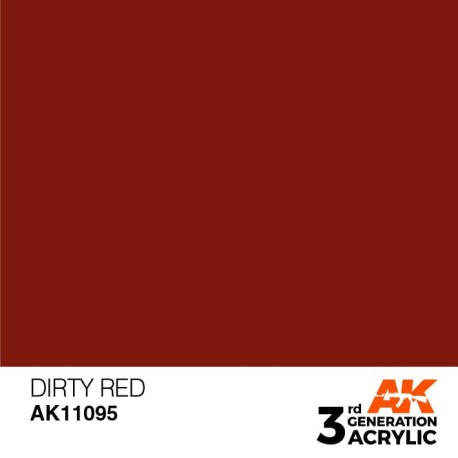 Acrílicos de 3rd General, DIRTY RED – STANDARD. Bote 17 ml. Marca Ak-Interactive. Ref: Ak11095.
