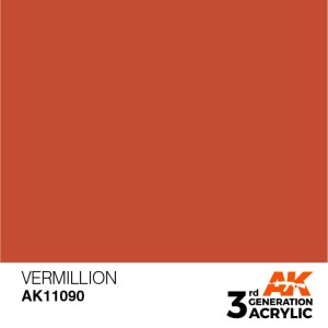 Acrílicos de 3rd General, VERMILLION– STANDARD. Bote 17 ml. Marca Ak-Interactive. Ref: Ak11090.