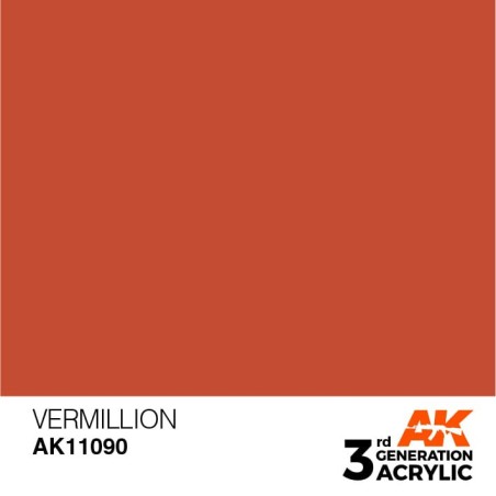 Acrílicos de 3rd General, VERMILLION– STANDARD. Bote 17 ml. Marca Ak-Interactive. Ref: Ak11090.