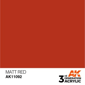 Acrílicos de 3rd General, MATT RED – STANDARD. Bote 17 ml. Marca Ak-Interactive. Ref: Ak11092.