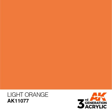 Acrílicos de 3rd General, LIGHT ORANGE  – STANDARD. Bote 17 ml. Marca Ak-Interactive. Ref: Ak11077.