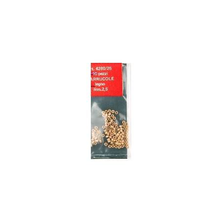 Roldana de polea madera 2,5 mm ( 20 unds. ). Marca Amati. Ref: 428025.