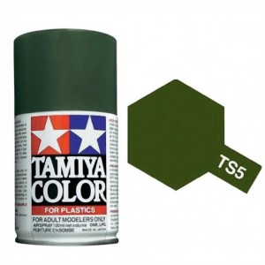 Spray OLIVE DRAB 1 Mate (85005). Bote 100 ml. Marca Tamiya. Ref: TS-5.