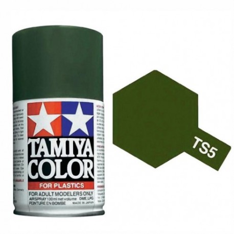 Spray OLIVE DRAB 1 Mate (85005). Bote 100 ml. Marca Tamiya. Ref: TS-5.