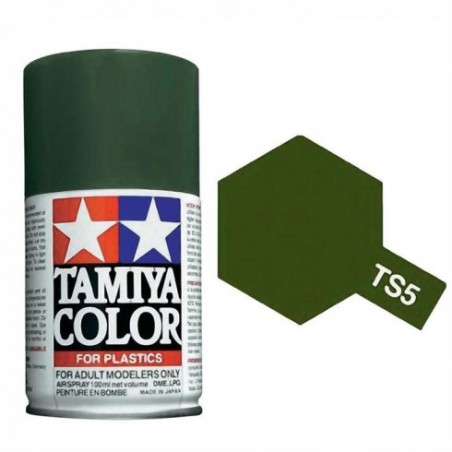 Spray OLIVE DRAB 1 Mate (85005). Bote 100 ml. Marca Tamiya. Ref: TS-5.