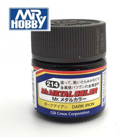 Mr.Metal Color, dark Iron. Bote 10 ml. Marca MR.Hobby. Ref: MC214.
