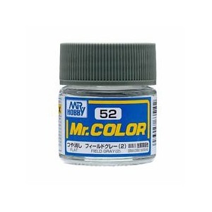 Lacquer paint Flat Field Grey 2. Bote 10 ml. Marca MR.Hobby. Ref: C052.