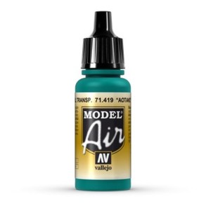 Acrilico Model air, «Aotake» Azul Transparente. Bote 17 ml. Marca Vallejo. Ref: 71.419.